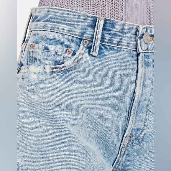 GRLFRND Helena Newport Blue Distressed High Rise Cut-Off Denim Shorts NWT Sz 28 - Picture 4 of 12